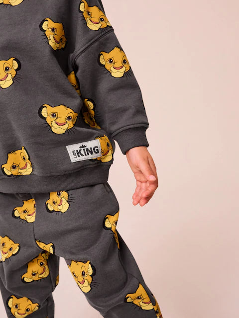 Charcoal Grey Lion King 100% Cotton Sweatshirt and Joggers Set