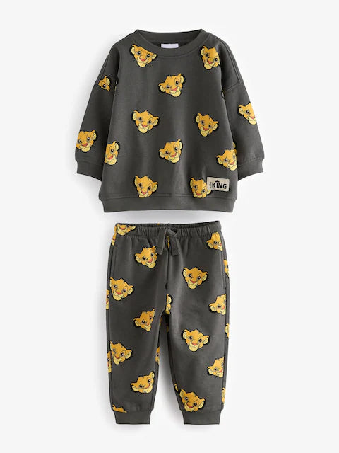 Charcoal Grey Lion King 100% Cotton Sweatshirt and Joggers Set
