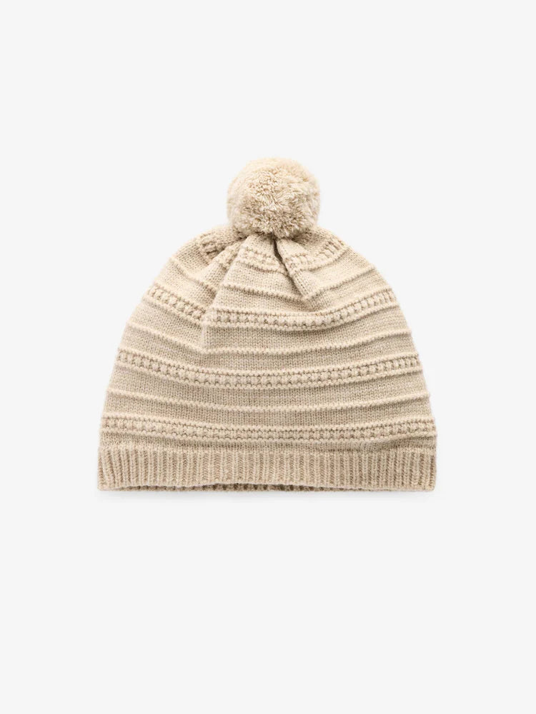 Neutral Baby Knitted Pom Hat
