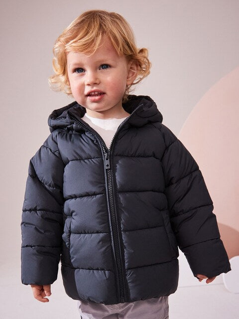 Charcoal Grey Shower Resistant Padded Puffer Coat