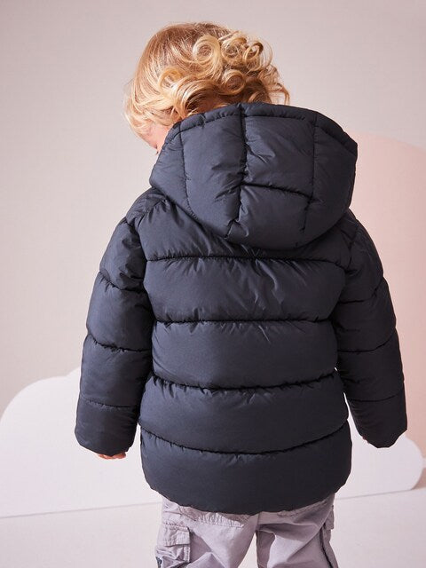 Charcoal Grey Shower Resistant Padded Puffer Coat