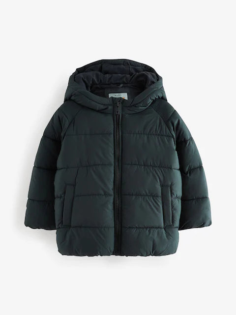 Charcoal Grey Shower Resistant Padded Puffer Coat