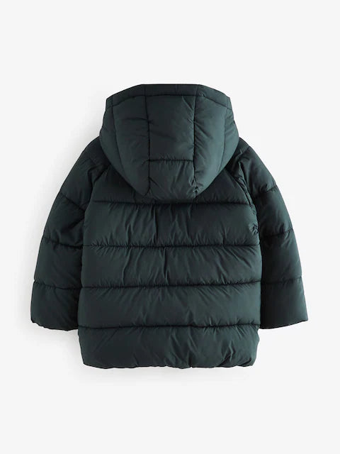 Charcoal Grey Shower Resistant Padded Puffer Coat