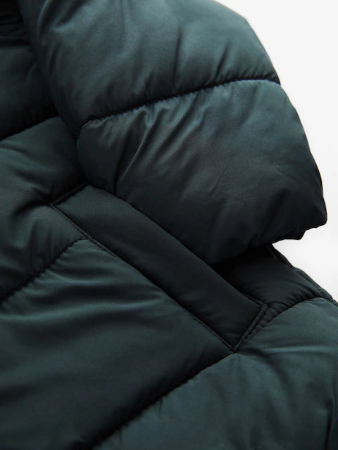 Charcoal Grey Shower Resistant Padded Puffer Coat