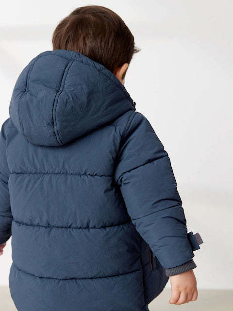 Navy Borg Lined Jacket.