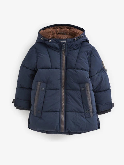 Navy Borg Lined Jacket.