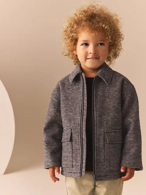 Brown Check Borg Lined Jacket