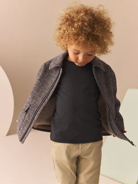 Brown Check Borg Lined Jacket
