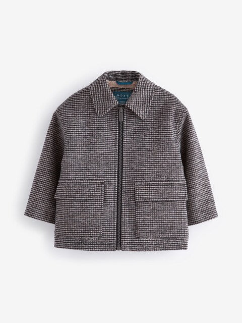 Brown Check Borg Lined Jacket