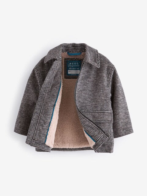 Brown Check Borg Lined Jacket