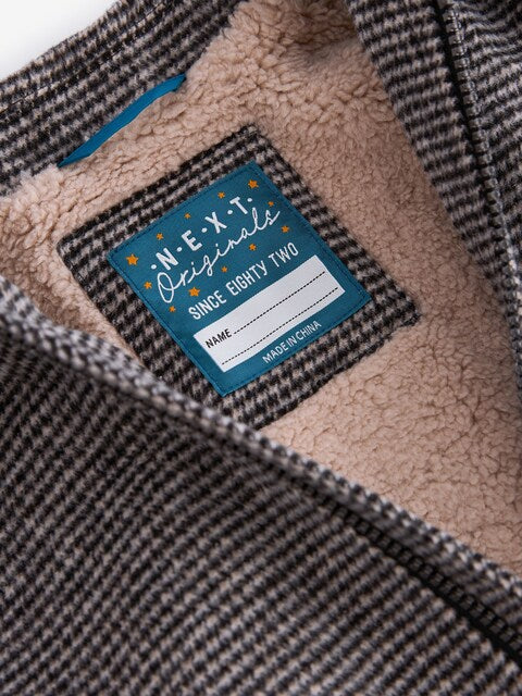 Brown Check Borg Lined Jacket