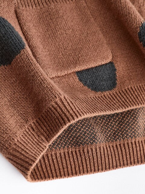 Tan Brown Spot Baby Knitted Jumper and Leggings Set