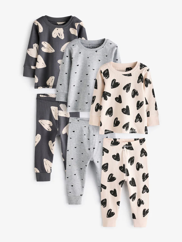 Black/White Pyjamas 3 Pack