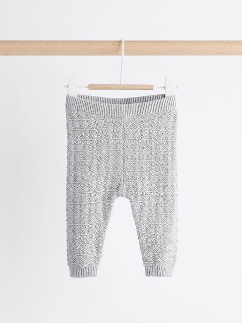 Grey Bear Baby Knitted Top and Leggings Set