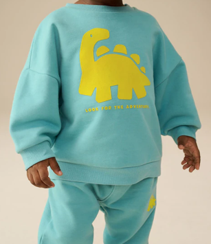 Green/Yellow Dino Jersey Sweatshirt and Joggers Set