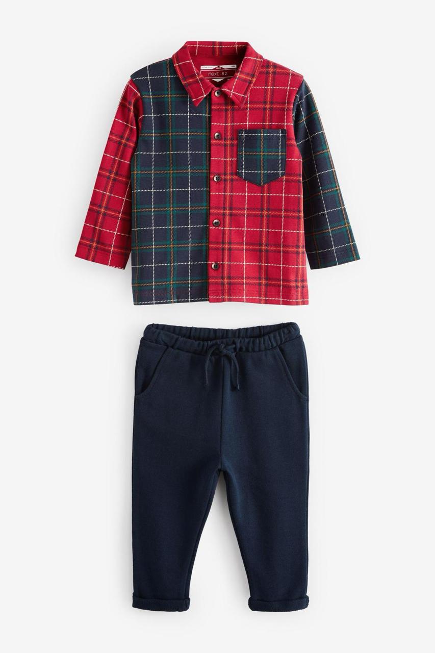 Red Check Shirt and Joggers set.