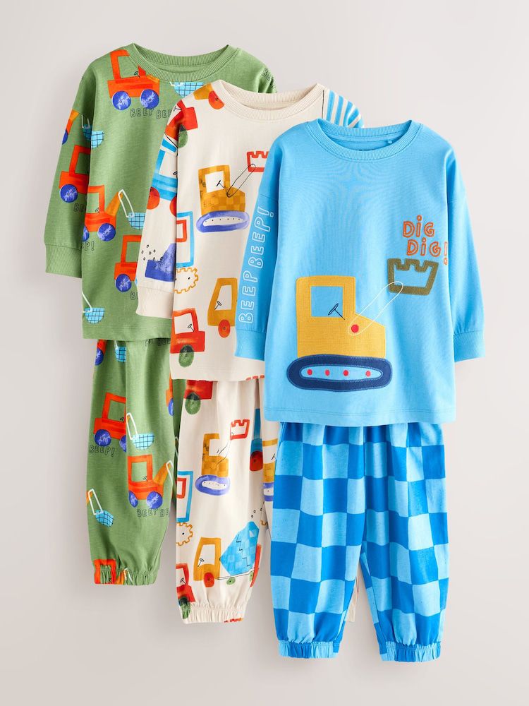 Green/Blue oversize Pyjamas 3 Pack