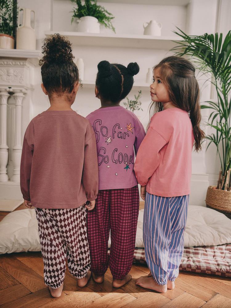 Pink/Purple Pyjamas 3 Pack