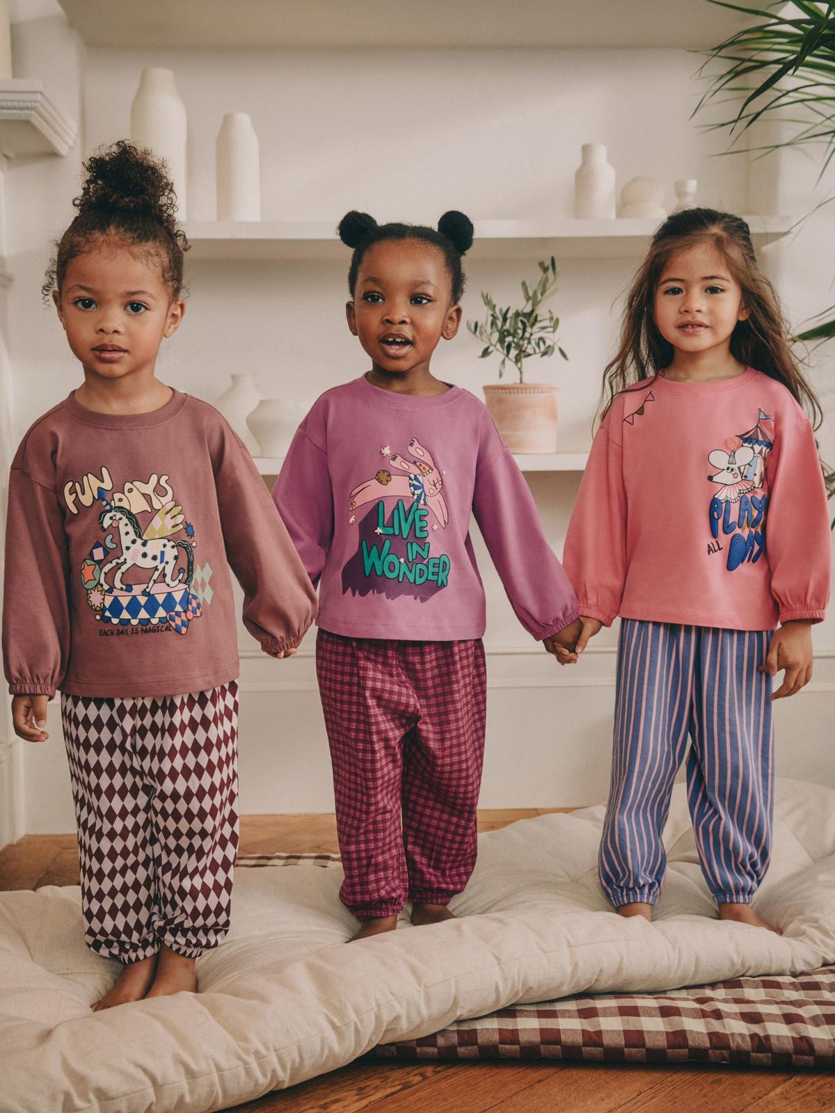 Pink/Purple Pyjamas 3 Pack