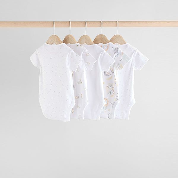 White Character Short Sleeves 5 Pack